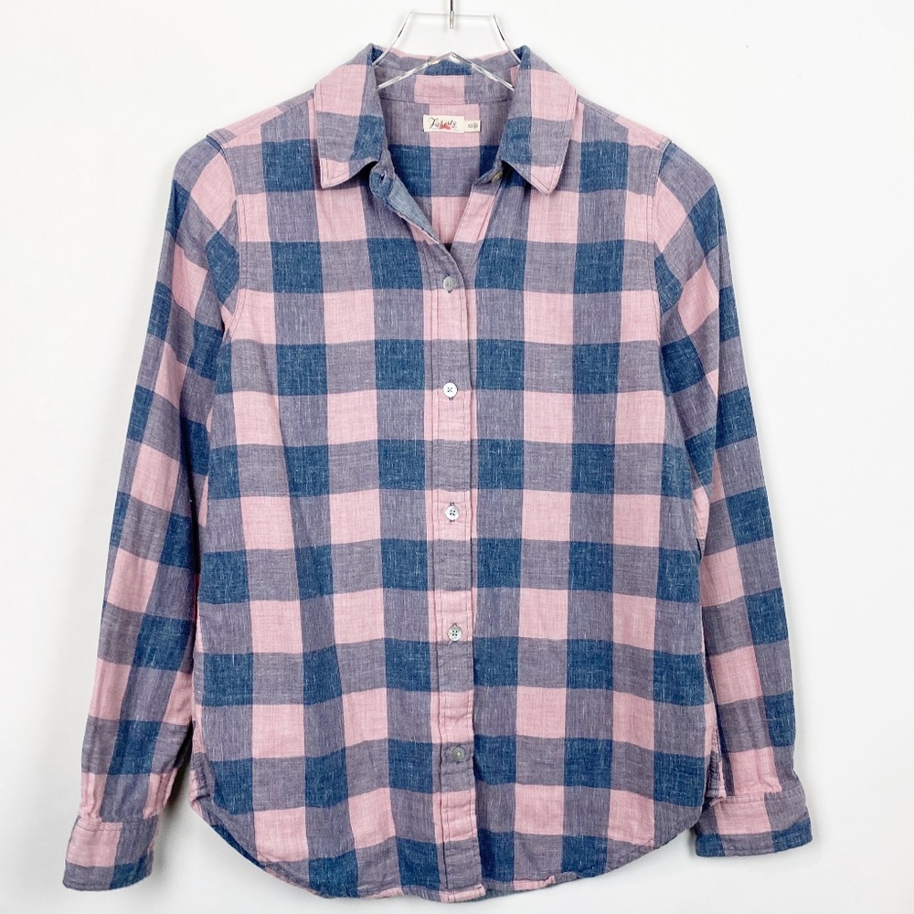 Faherty Classic Shirt Blue Pink Cotton